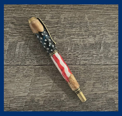 American Flag JR with Burl ends