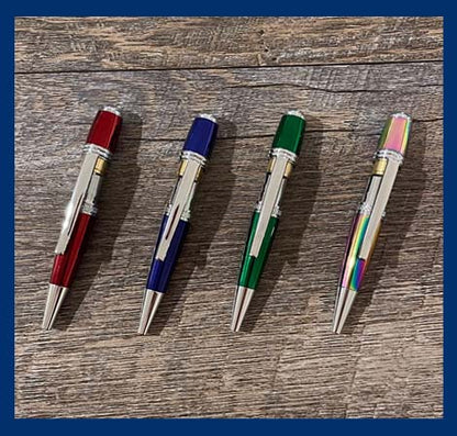 Round Top 27/64ths Colored Pen Components Chrome