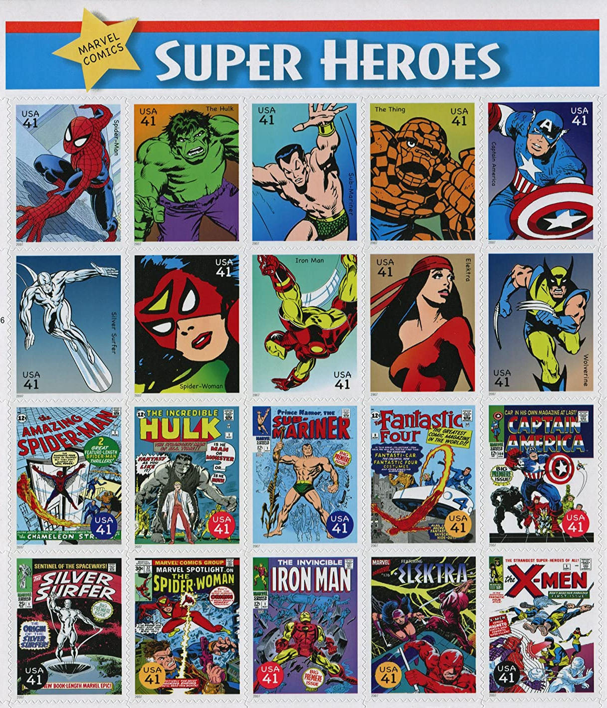 Superhero Comic US Postage Stamp