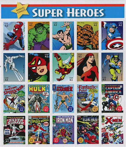 Superhero Comic US Postage Stamp