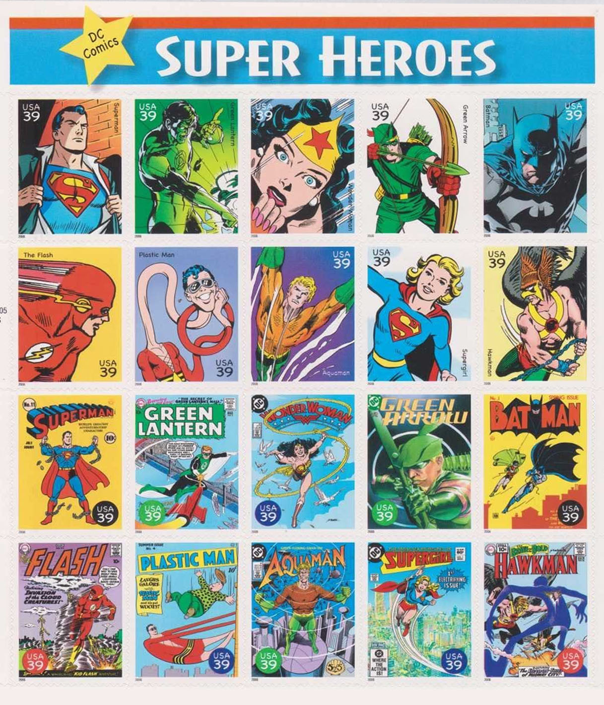 Superhero Comic US Postage Stamp